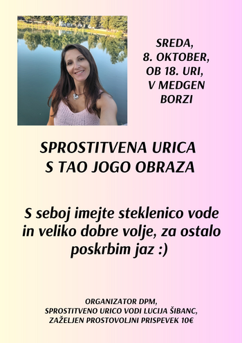Sprostitvena urica z vadbo Tao joge obraza