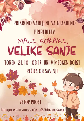 Glasbeni dogodek: "Mali koraki, velike sanje"