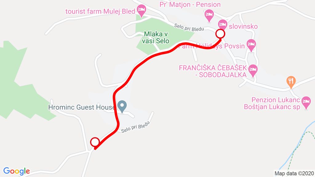 Popolna zapora - obvozna cesta dvosmerno (5m) Selo pri Bledu I